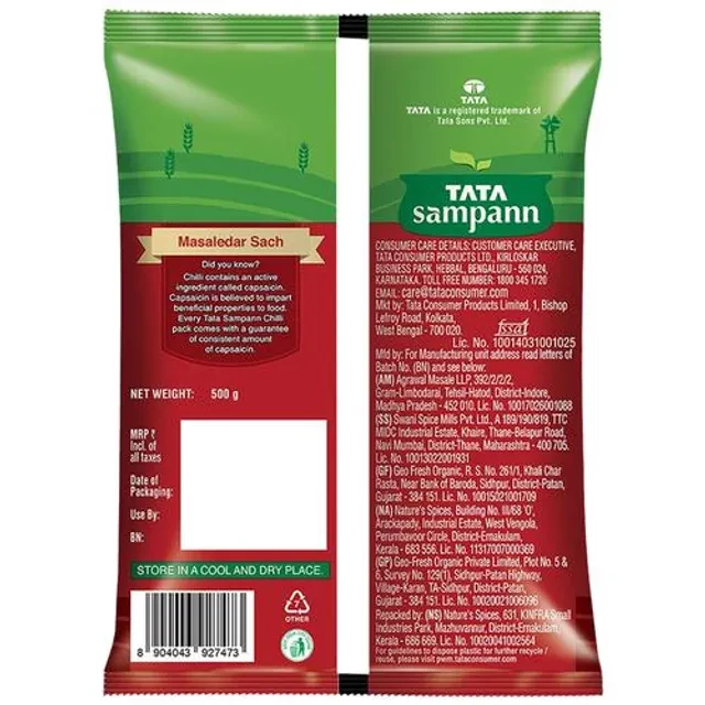 Tata Sampann Chilli Powder-Menasina Pudi, 500 g-2.webp